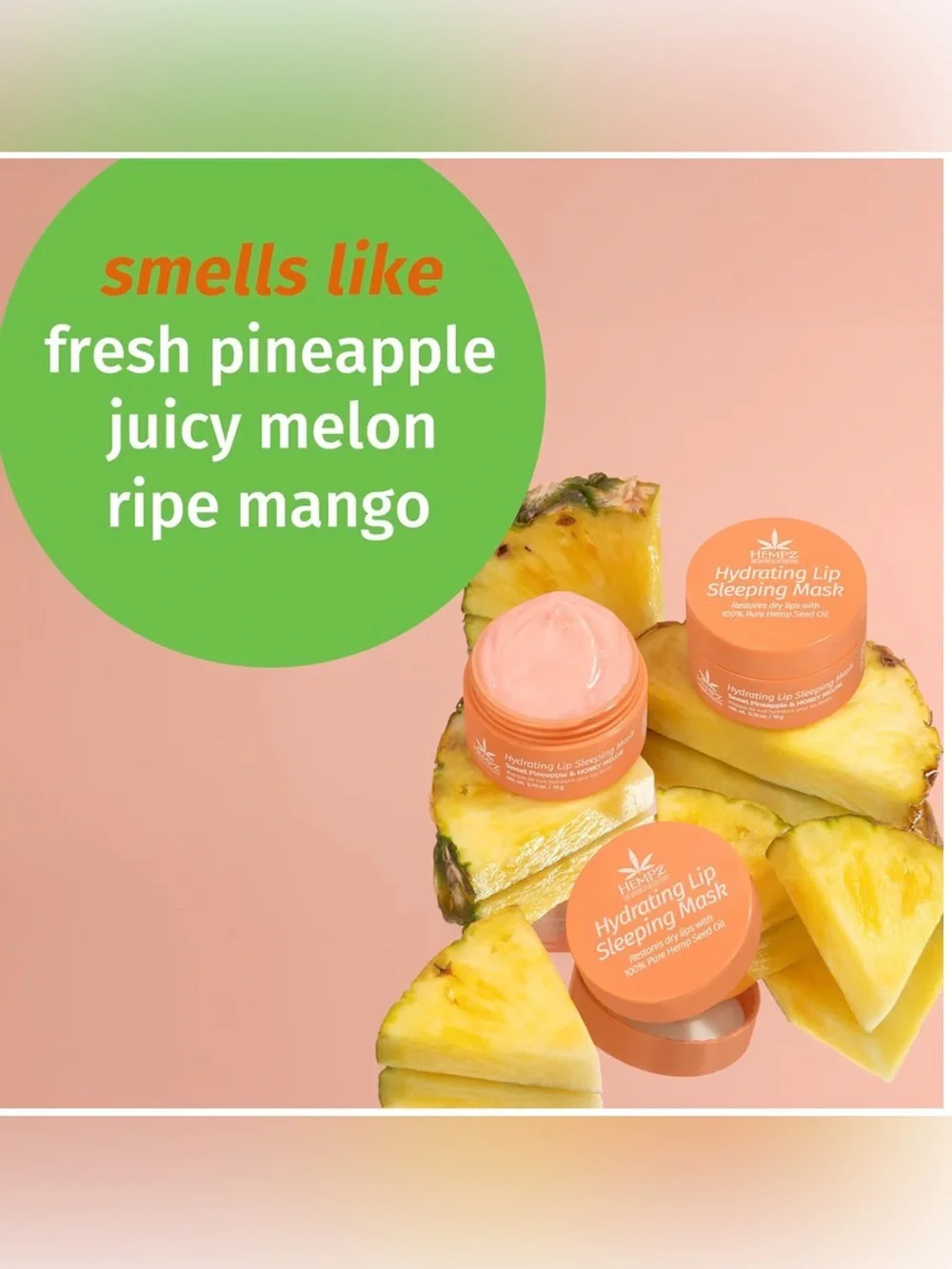 🆕 HEMPZ Hydrating Lip Sleeping Mask Sweet Pineapple & Honey Melon